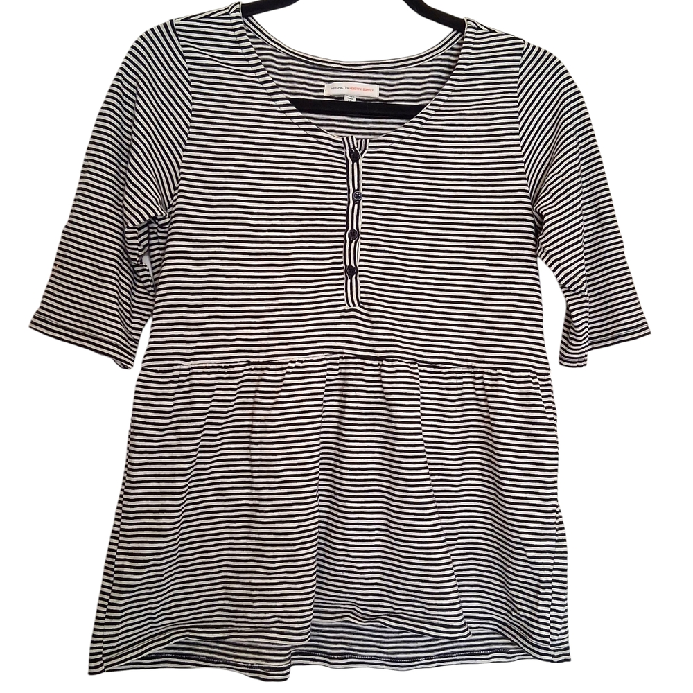 Striped Black and White Women's Top​Natural by Known Supply Black & White Stripe